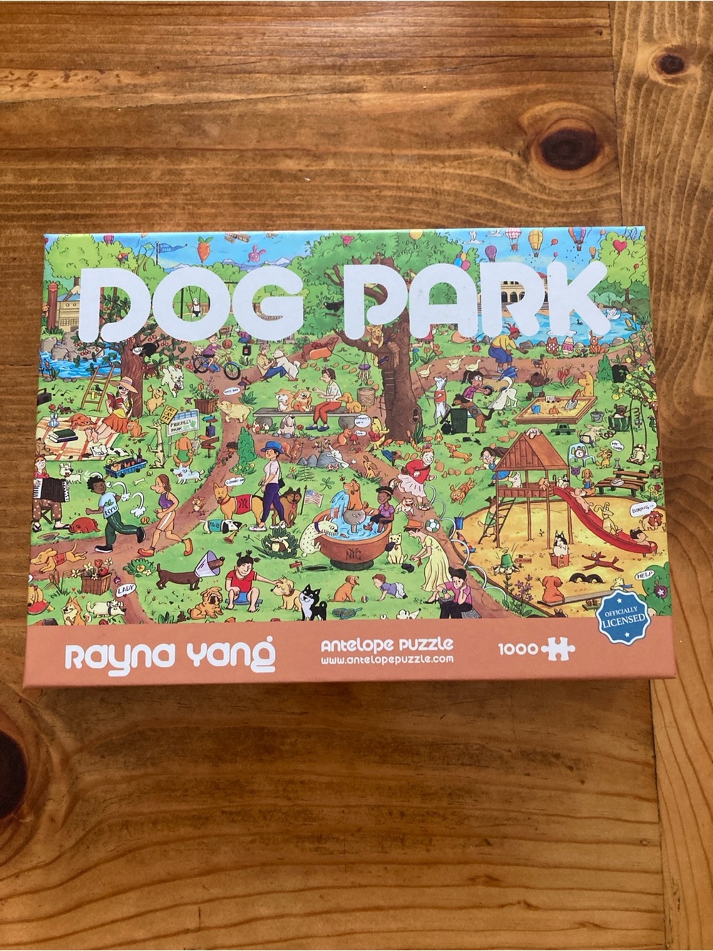 Antelope Dog Park Puzzle - Green, Blue, Brown Artwork